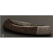 Couteau de poche 1515 pièce unique - Damas Vegas Forge - Carbone titane