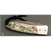 Couteau de poche Opera abalone et nacre lame damas par Lionsteel