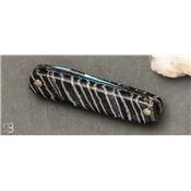 Couteau de poche Canif 10CM molaire de Mammouth et damas bleu par J. Mongin