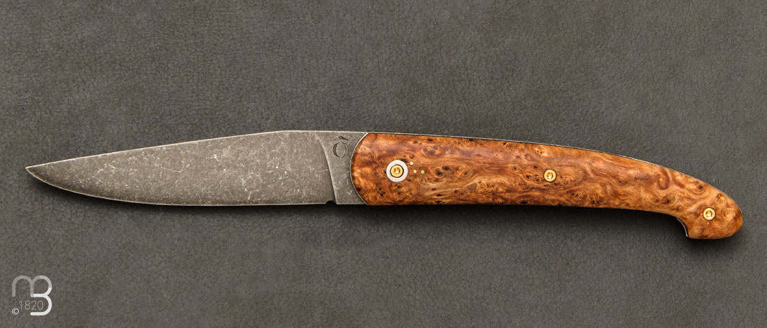  Couteau " Le Passager " de Pierre Thomas - Atelier Odae - Loupe de frêne