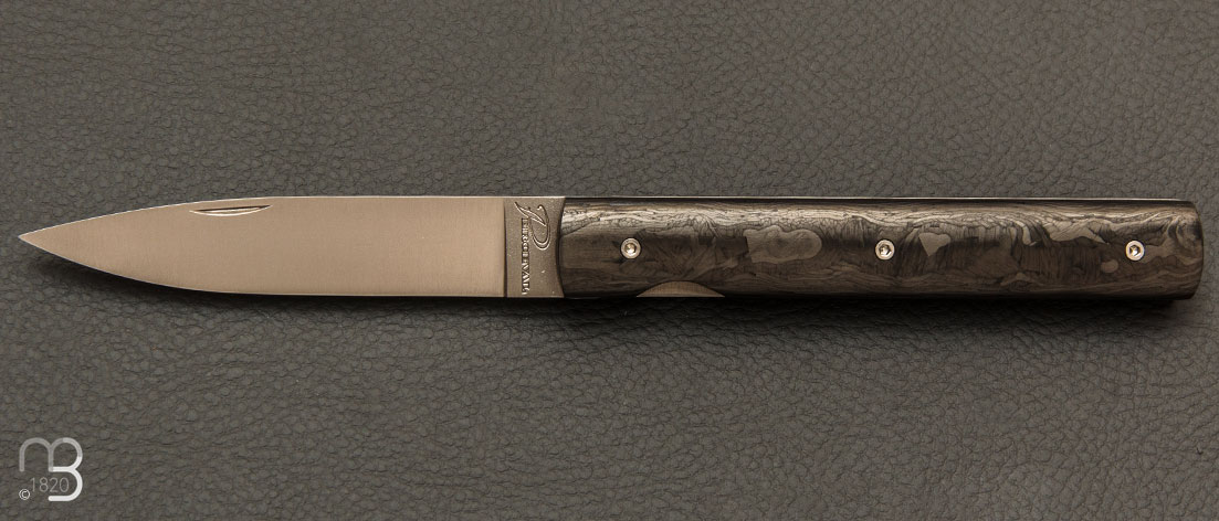 Couteau Perceval Le Français carbone façon damas