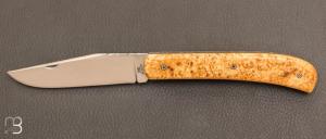    Couteau  "  Yatagan " custom de poche par Eric Albert - rable Ngundo et lame D2 