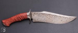   " Integral Bowie " custom knife par Oliver Goldschmidt - érable ondé et damas