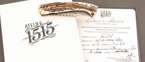 Couteau 1515 de poche collection " Primitive " par Manu Laplace - Bois de cerf et lame XC75 