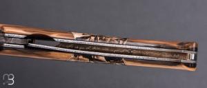  Couteau 1515 collection " Trilogie" par Manu Laplace - Ivoire de mammouth et lame damas Vegas Forge