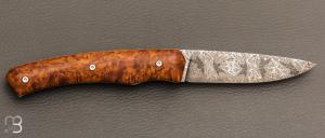  Couteau " 1820 " custom par Louis Contat - Loupe de peuplier et lame damas de Nicolas Mestrallet