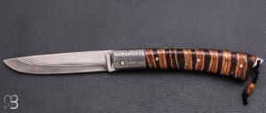    Couteau " Armen " custom par Erwan Pincemin - Molaire de mammouth /mitres damas de Philippe Ricard