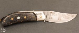   Couteau " Braco Automatique " bouleau stabilisé et C130 par Tony Ruot