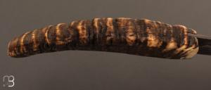   Couteau " Berger XL " pliant par José Viale - Lame Damas et corne de mouflon