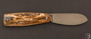  Couteau " Bouledogue  " par Erwann Aubriet - Ivoire de mammouth et lame carbone