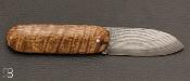 Couteau Bouledogue de Maxime Rossignol - La Forge de Max Manguier stabilisé et lame VG10 suminagashi