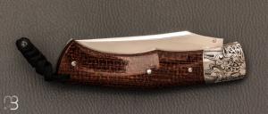 Couteau  " Boxer " custom par Raphaël Durand - Micarta barbwire et RWL-34