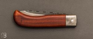  Couteau " Le Bugiste " prunier par Frédéric Maschio - Lame guillochée