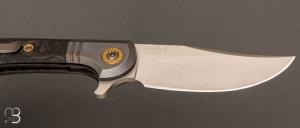   Couteau " Bullet  " pliant de Gudy van Poppel - Fibre de carbone et Böhler N690