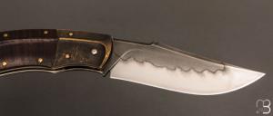 Couteau " Buzzard " pliant custom par Nicolas Weber - Red gidgee