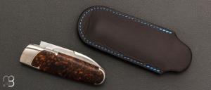   Couteau " Canif dodu " pompe avant custom de Florent Dall'ava - Loupe d'érable stabilisée