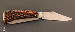 Couteau "Chasse bi-lame Prototype " pliant fait main par Bastien Toubhans - Atelier Beau Merle