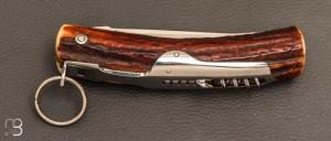    Couteau Chasseur 3 pièces avec anneau 13 cm par Jacques Mongin