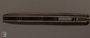 Couteau  "  Front-flipper custom " par Fabrice Delbart - Forge Celtique - Bois de fer et lame 80Crv2