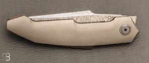  Couteau " Frame-lock " custom par Romain Lopez - Titane et Damasteel