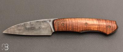   Couteau " Front-flipper custom " par Fabrice Delbart - Forge Celtique - Koa et damas