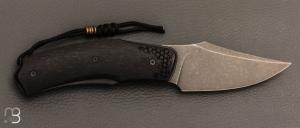  Couteau  " Front-flipper custom " par Fabrice Delbart - Hêtre noir stabilisé et lame en RWL34