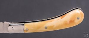    Couteau "HERMINE" custom par Erwan Pincemin - Ivoire de phacochère et N690