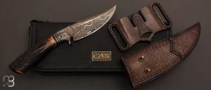 Couteau " Hummingbird "- Integral Damascus de Claudio Sobral CAS Knives - Stag et Damas