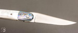     Couteau  "  Interprétation Laguiole " custom de Stéphane Sagric - Nacre et RWL34