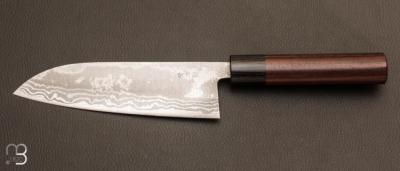Couteau Japonais Kanetsune Blue Paper Steel N°2 damas  - Santoku 165mm