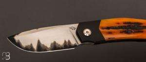  Couteau  "  Liner-Lock " custom par Guy Poggetti - Jigged bone et lame en Sandinox