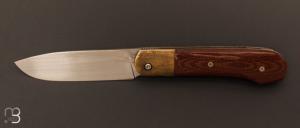 Couteau " Klondike " custom pliant de Michel Grini - Micarta et RWL-34