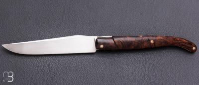     Couteau " Laguiole 13 cm " pliant fait main par Bastien Toubhans - Atelier Beau Merle - Bois de fer d'Arizona