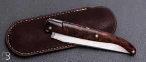     Couteau " Laguiole 13 cm " pliant fait main par Bastien Toubhans - Atelier Beau Merle - Bois de fer d'Arizona