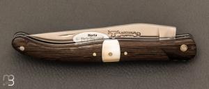  Couteau Laguiole en Aubrac 12 cm plein manche en morta et phacochère