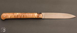 Couteau " Laguiole droit " 13 cm par Laguiole en Aubrac - Loupe de peuplier stabilisée