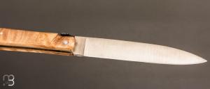 Couteau " Laguiole droit " 13 cm par Laguiole en Aubrac - Loupe de peuplier stabilisée