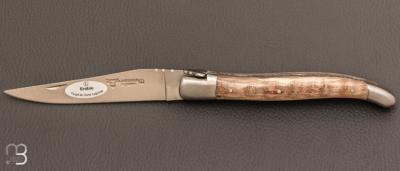 Couteau Laguiole en Aubrac Erable ondé brun - Acier 12c27 mat