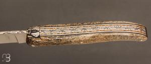   Couteau " Laguiole " custom de David Dauvillaire - Os de mammouth