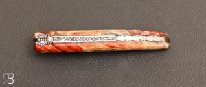 Couteau Laguiole en Aubrac 12 cm manche en fourche de peuplier teinté et stabilisée