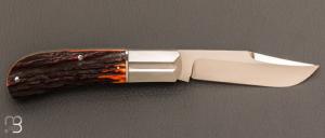 Couteau " Lanny's clip " Amber Stag de Ken Steigerwalt