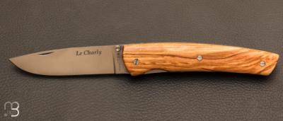 Couteau " Le Charly " en olivier par Charles Couttier - Chevalerias