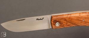   Couteau  " Le Dodu  " à cran plat par Frédéric Maschio - Olivier et acier 80CrV2