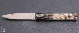   Couteau " Le Fran�ais "  par Atelier Perceval - Corne de b�lier et 19C27