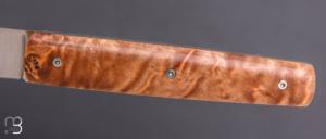 Couteau " Le Gone " mid-tech design d'Eric Depeyre - Peuplier flammé stabilisé et 12C27