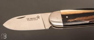Couteau " Le Manu " par La Bonne Trempe - Mammouth résine et 14c28