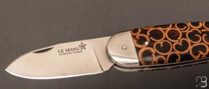 Couteau "  Le Manu " par La Bonne Trempe - Cannelle stabilisée et 14c28