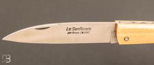Couteau pliant Le Sanflorain buis par Bruno Coupat