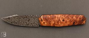  Couteau " Liner-Lock custom  " par Florian Dreyer FD-Knives - Saule stabilisé et lame damas