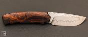 Couteau custom " Liner lock " bois de fer et acier Shirogami N°2 par Guy Poggetti